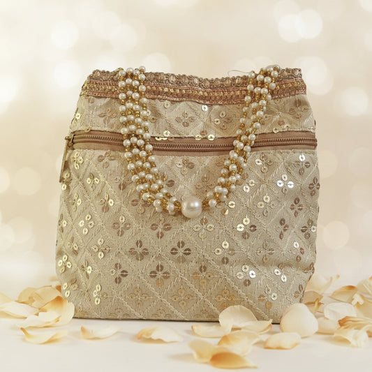 JS Fashion Wedding Potli Bag for Women with Drawstring Closure