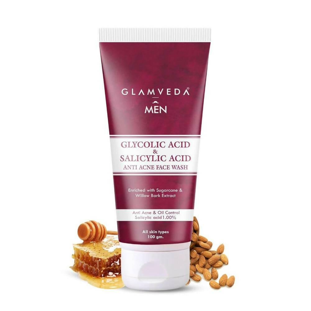 Glamveda Men Glycolic Acid & Salicylic Acid Anti Acne Face Wash - Grab2buy