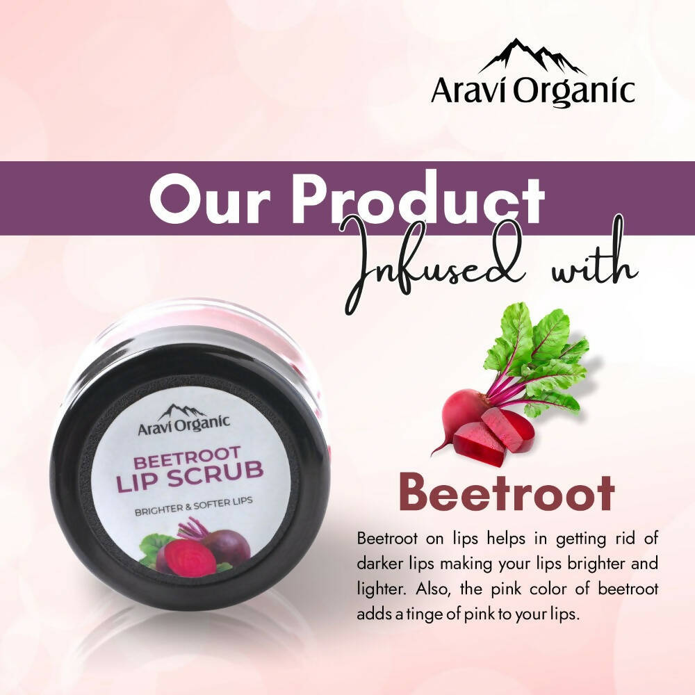Aravi Organic Beetroot Lip Lightening Scrub Balm - Grab2buy