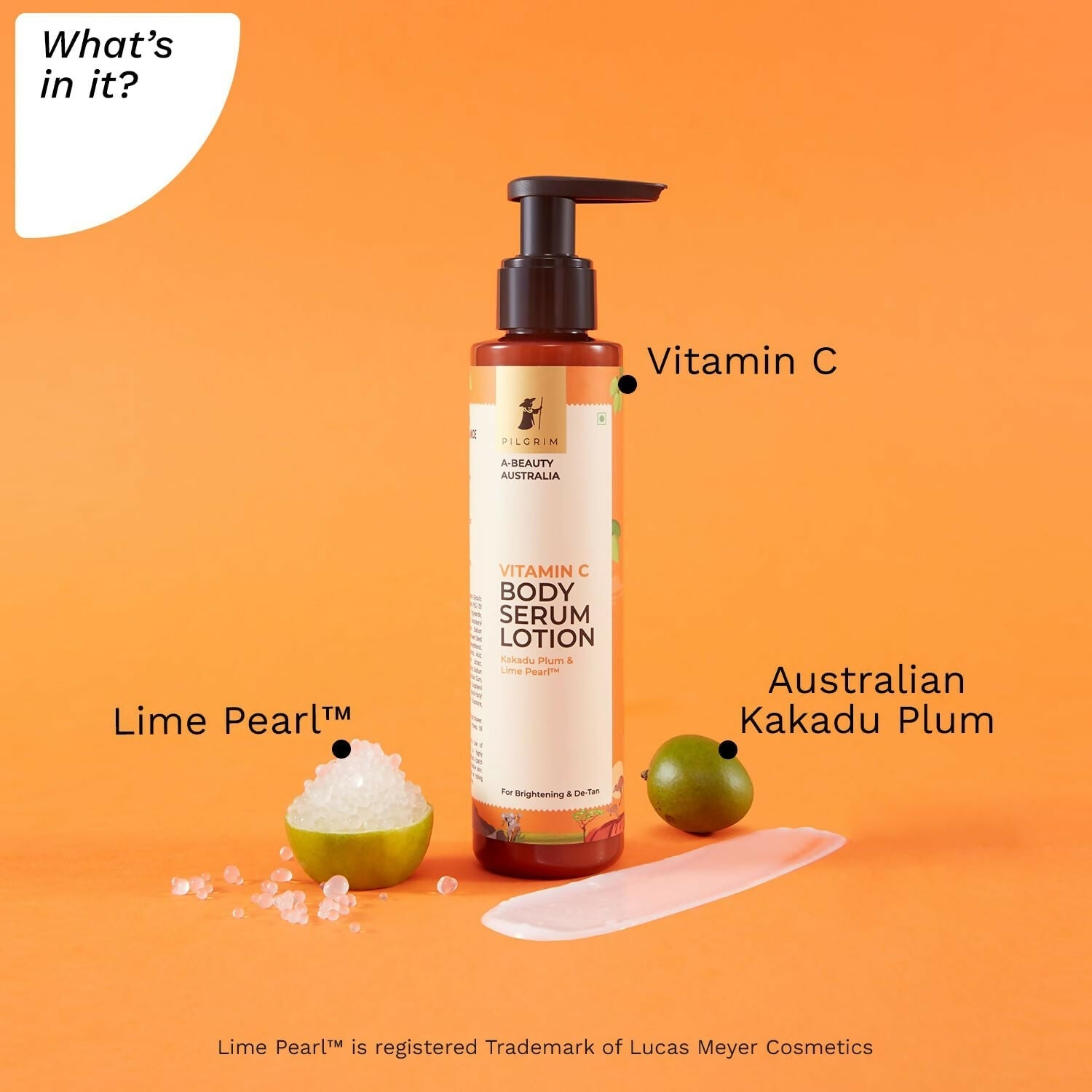 Pilgrim Australian Vitamin C Body Serum Lotion with Kakadu Plum & Lime Pearl, Fades Dark Spots & Evens Skin Tone For Brightening & Detan - Grab2buy