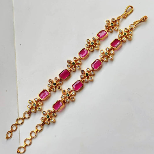 Ruby Designer Ear Side Chain Pair Grab2Buy Mokshi Collections Grab2Buy