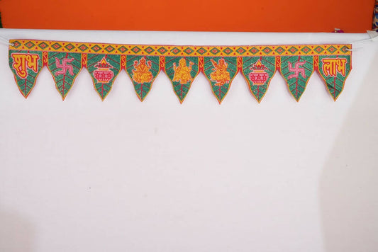 Kundan HandiKrafts Cloth Leaf Thoranna (God)
