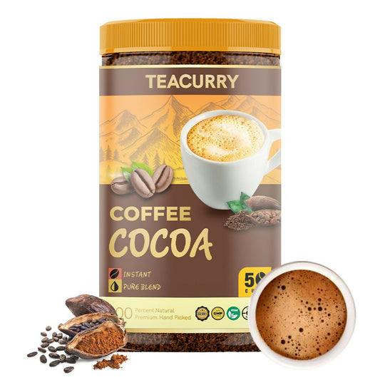 Teacurry Cocoa Instant Coffee Powder - Arabica Freeze Dried Coffee for Instant Hot & Cold Coffee - Grab2buy