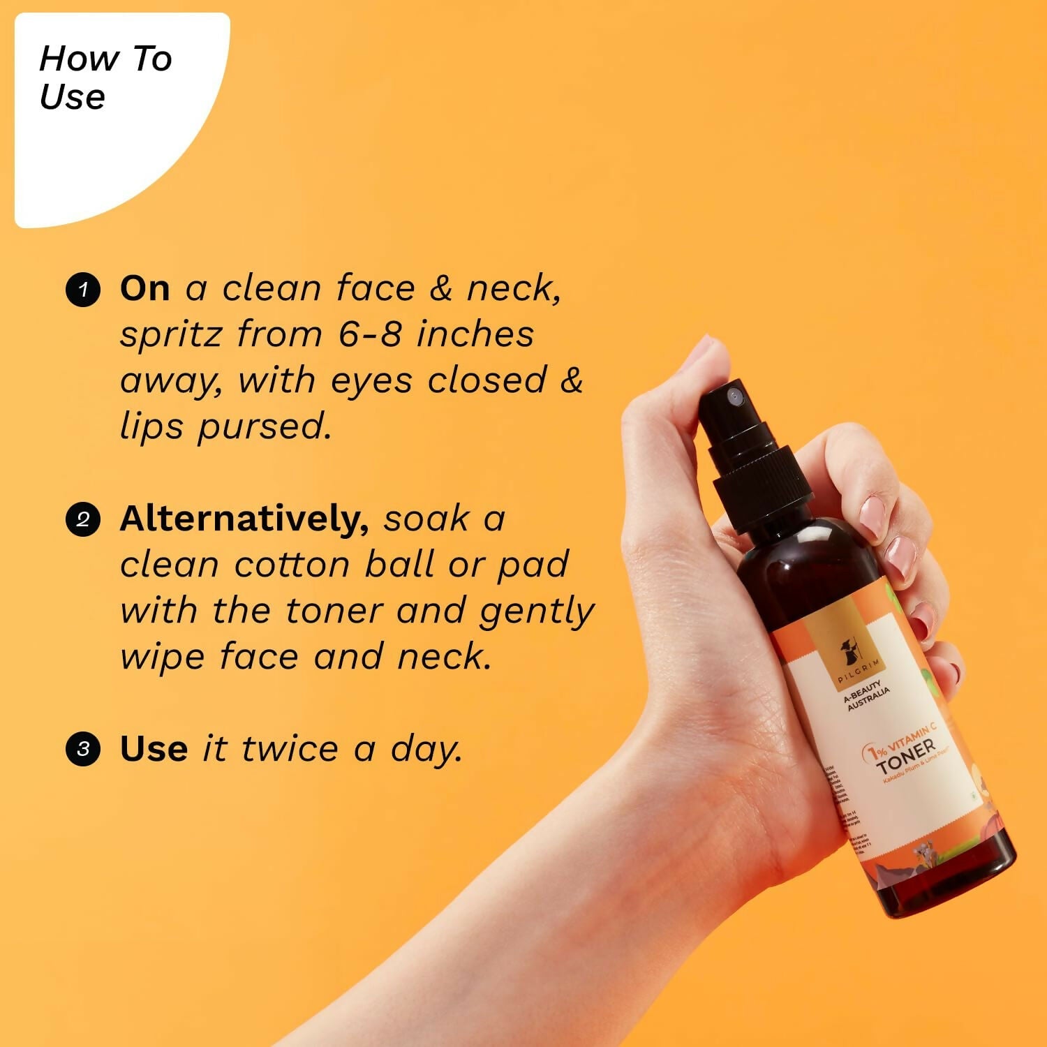 Pilgrim Australian 1% Vitamin C Toner with Kakadu Plum & Lime Pearl For Glowing Skin, Open Pores Tightening & Refining - Grab2buy