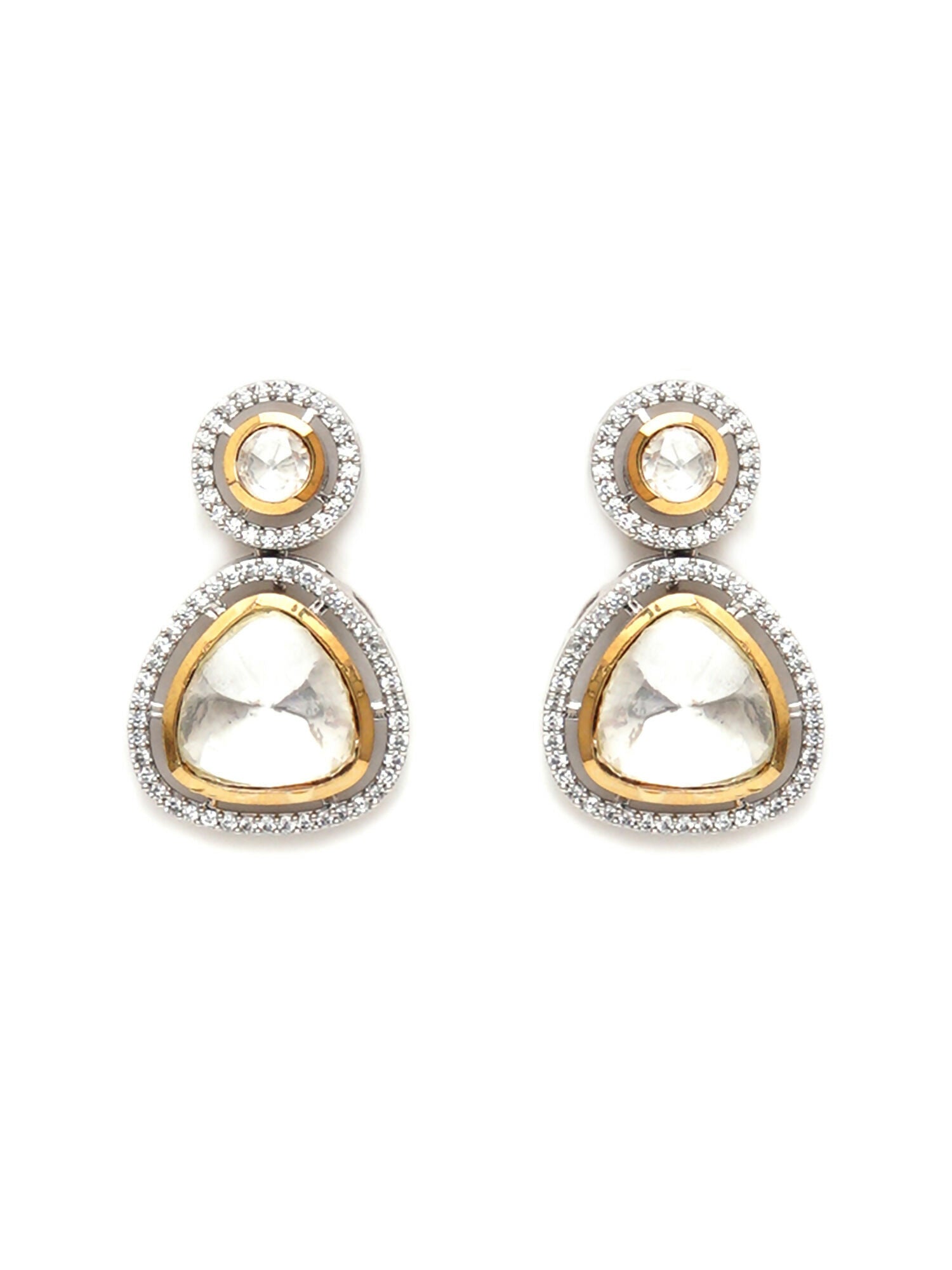 Kundan Earrings (silver) - Ruby Raang - Grab2buy