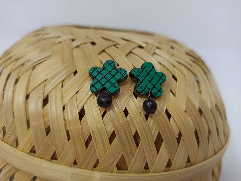 Terracotta Star Studs With Drops