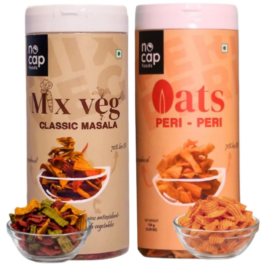 Nocap foods Zero Guilt Healthy Chips - Classic Masala & Oats Peri Peri