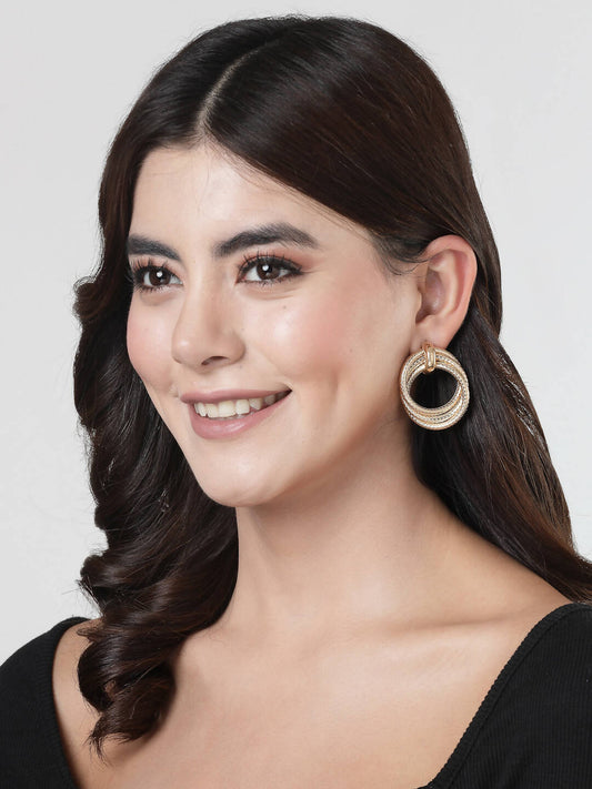 NVR Women's Gold-Polished Hoop Earrings - NR Retail-NVR