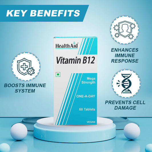 HealthAid Vitamin B12 1000 mcg Mega Strength Tablets - Limited Time Offer HealthAid