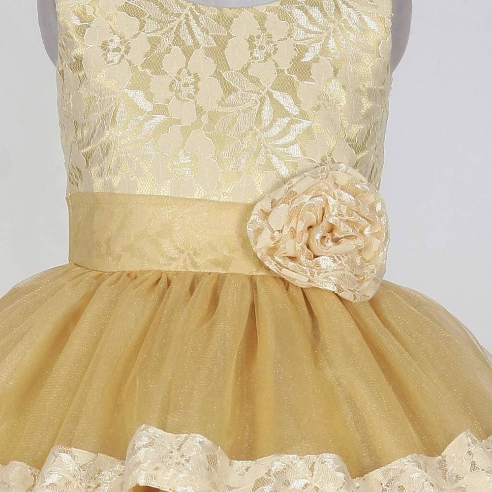 Asmaani Baby Girl's Off White Colour Satin A-Line Maxi Full Length Dress (AS-DRESS_22111) - Grab2buy