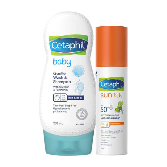 Cetaphil Baby Shampoo & Sun Kids Liposomal Lotion SPF 50+ Combo Grab2Buy Cetaphil Grab2Buy