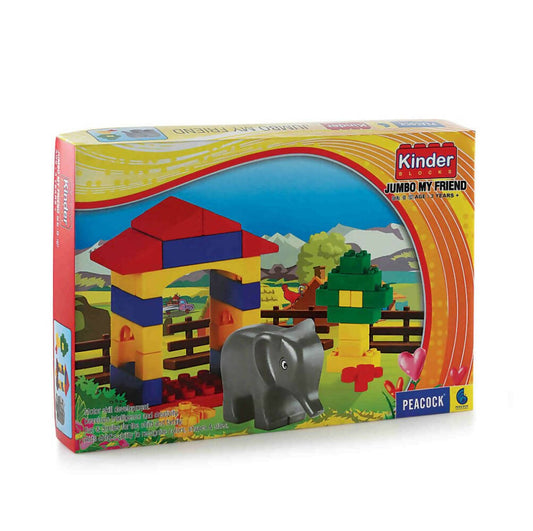 Peacock Jumbo My Friend Learning & Educational Building Interlocking Blocks Set For Kids - Grab2buy