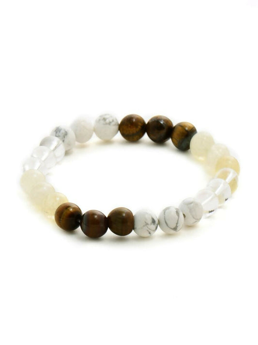 Clear Quartz and Tiger Eye Multicoloured Cyrstal Beads bracelet - Ruby Raang Grab2Buy Ruby Raang Grab2Buy