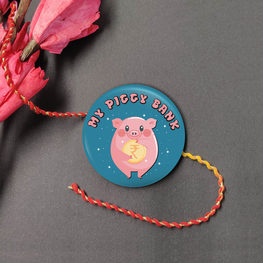 Indianvibez My Piggy Bank Metal Rakhi with Fridge Magnet - Kids Rakhi | Grab2Buy