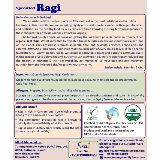 TummyFriendly Foods Organic Stage1 Sprouted Porridge Mixes Combo Pack - Sprouted Ragi, Sprouted Brown Rice and Oats Grab2Buy TummyFriendly Foods Grab2Buy