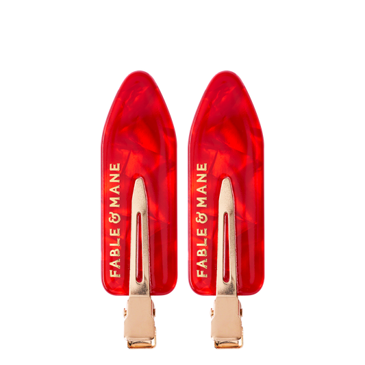No Crease Red Hair Clips