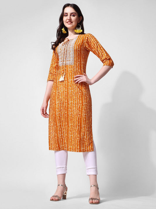 Shibori Printed And Embroidered Kurta, Multicolor - Hiral Fashion