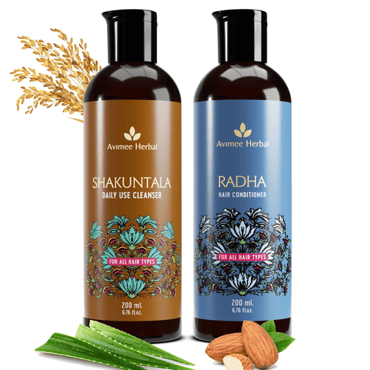 Avimee Herbal Shakuntala Hair Cleanser and Radha Hair Conditioner Combo For Silky, Shiny & Strong Hair Grab2Buy Avimee Herbal Grab2Buy