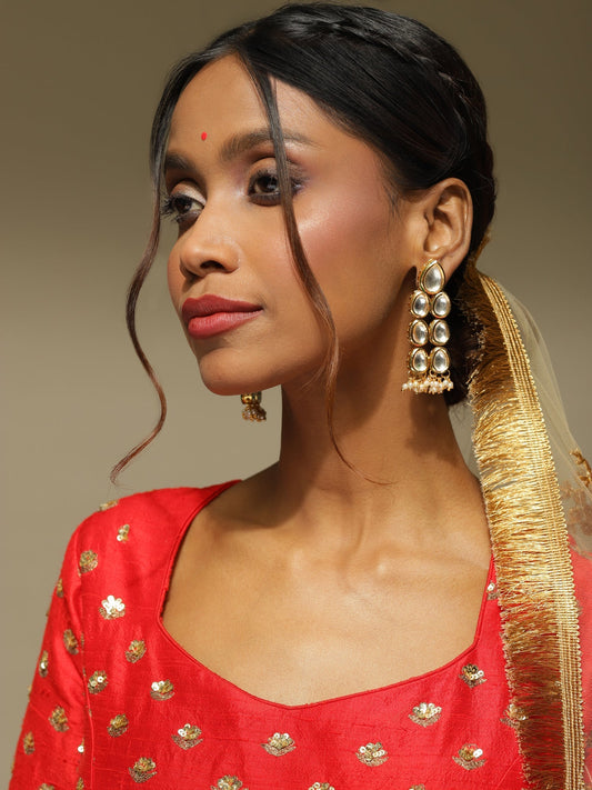 Silver Gold-Plated Contemporary Jhumkas Earrings - Ruby Raang - Grab2buy