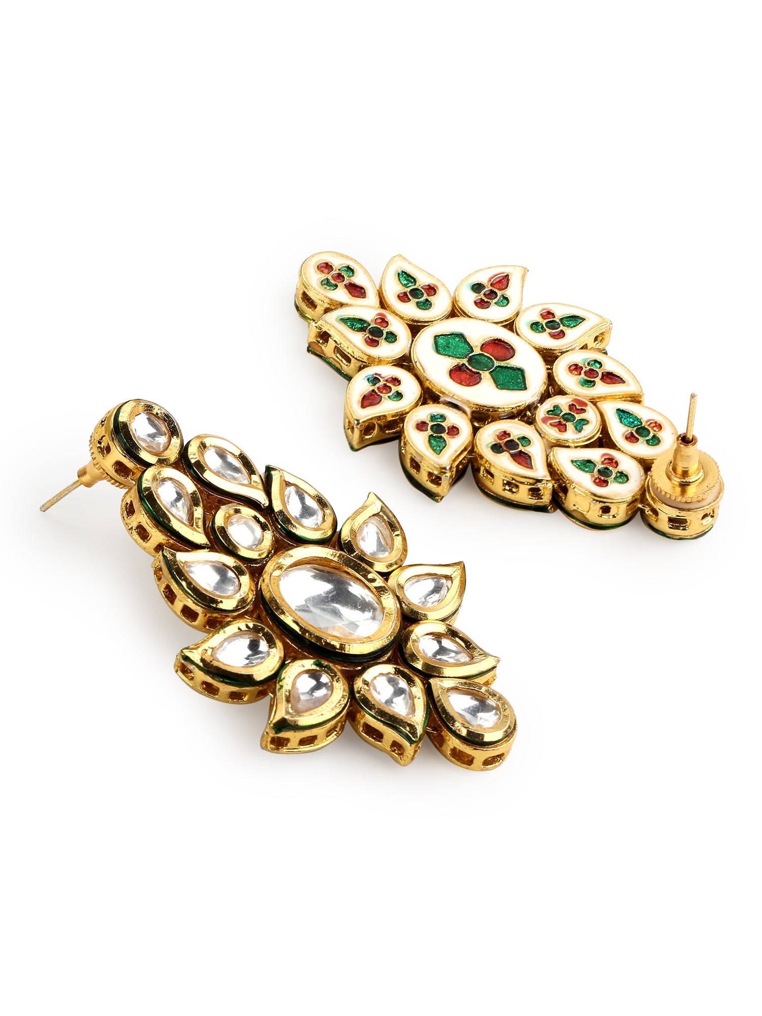 Gold-Plated Kundan Choker With Earring - Ruby Raang - Grab2buy