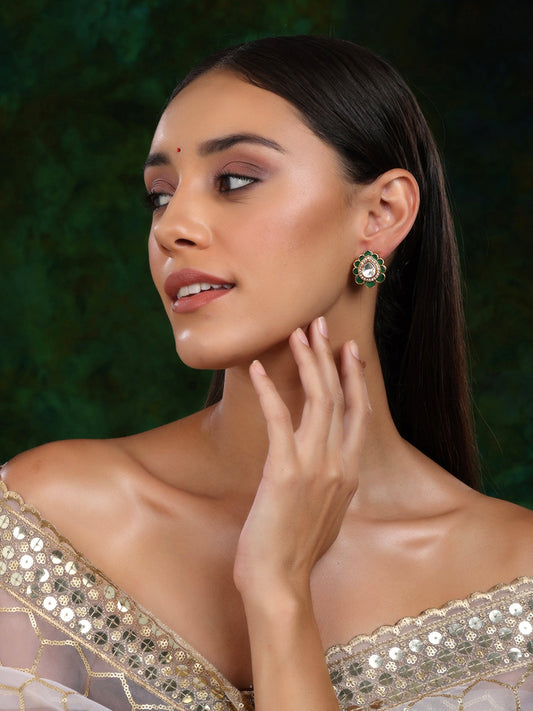 Teardrop Green Studs - Ruby Raang Ruby Raang Studio