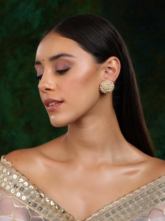 Round Pearl Studs - Ruby Raang Ruby Raang Studio