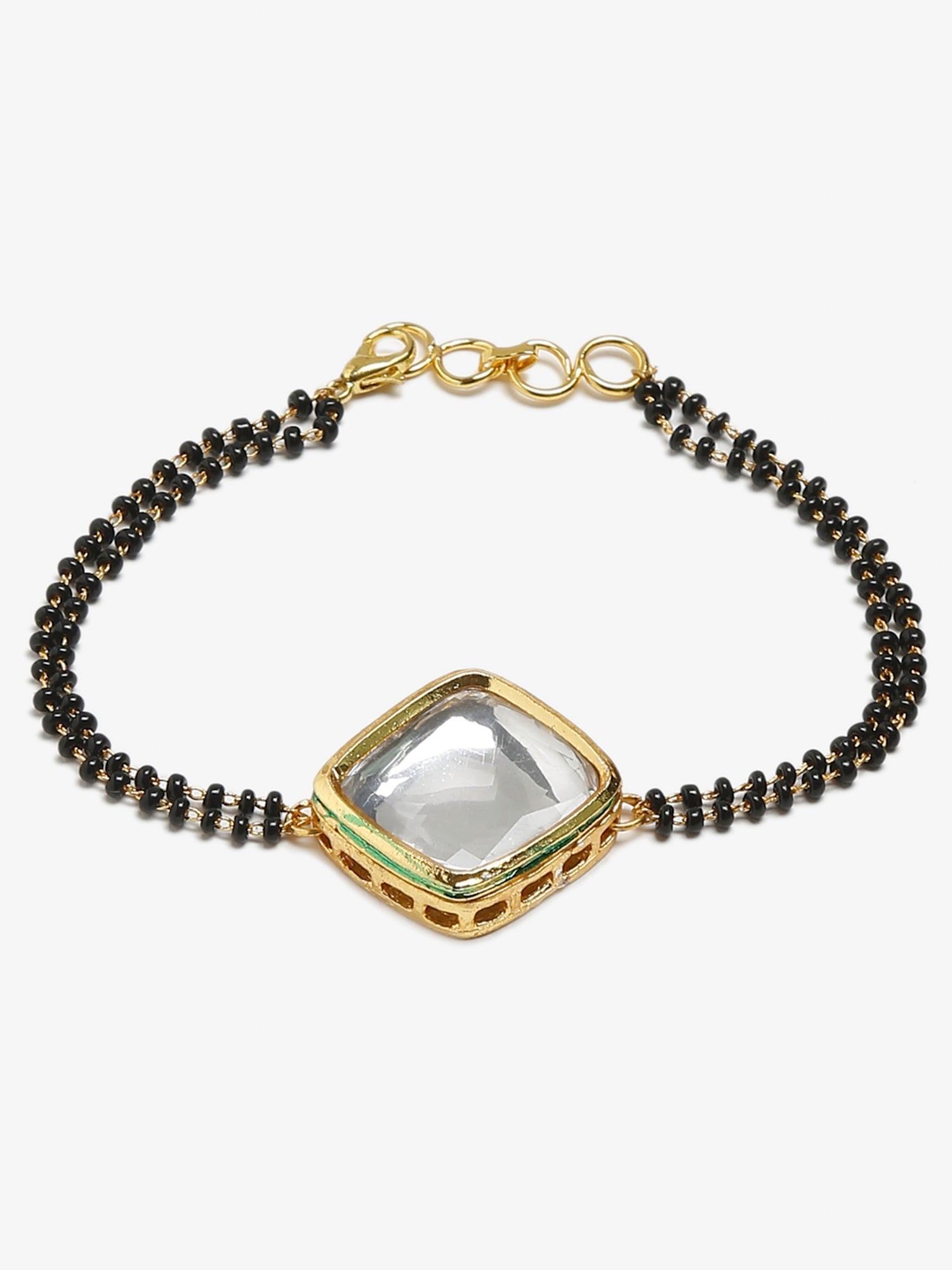 Black Kundan Mangalsutra Bracelet - Ruby Raang - Grab2buy