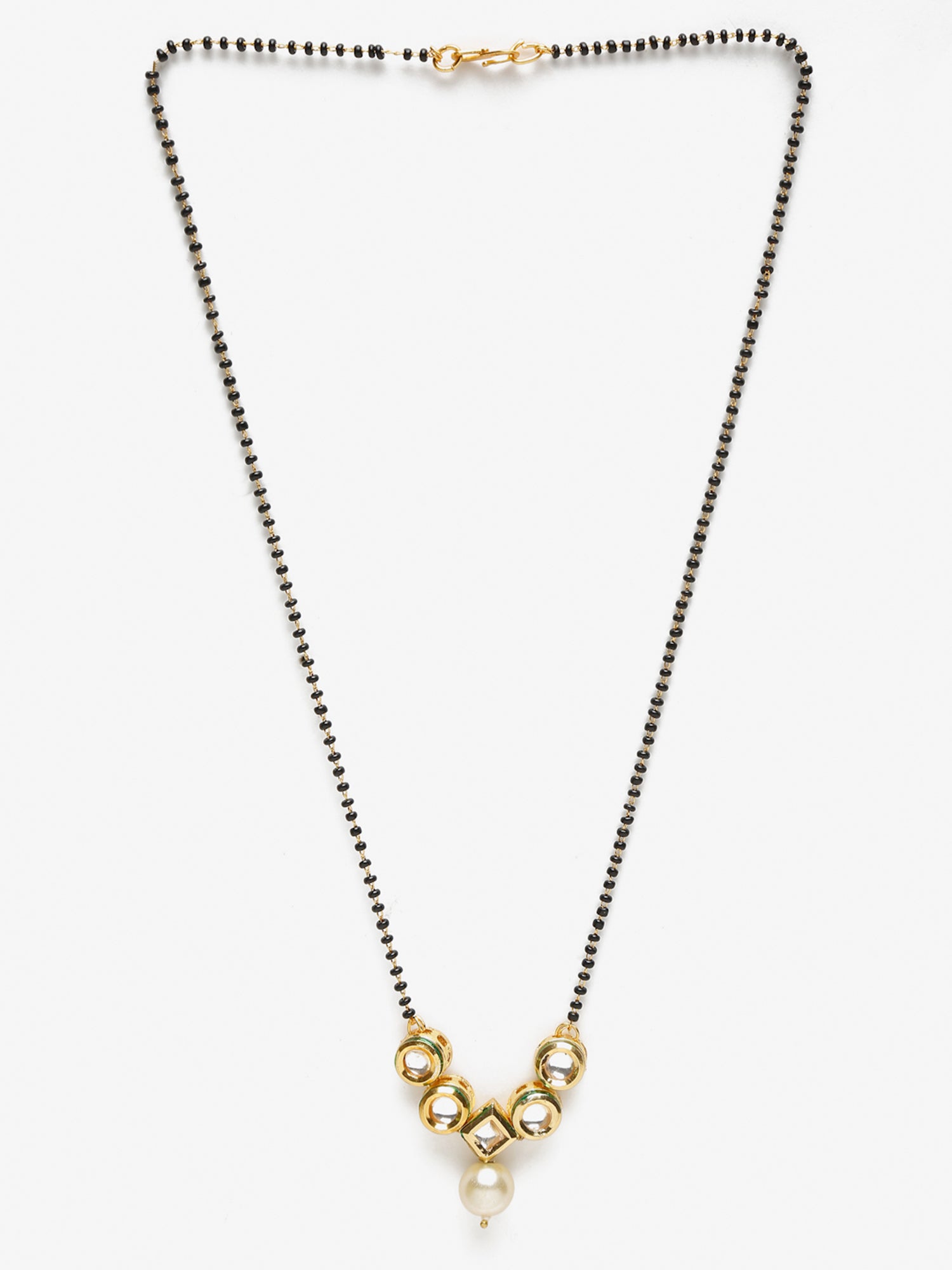 Black White Kundan Studded Mangalsutra - Ruby Raang - Grab2buy