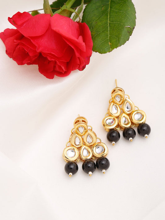 Black Contemporary Drop Earrings - Ruby Raang - Grab2buy