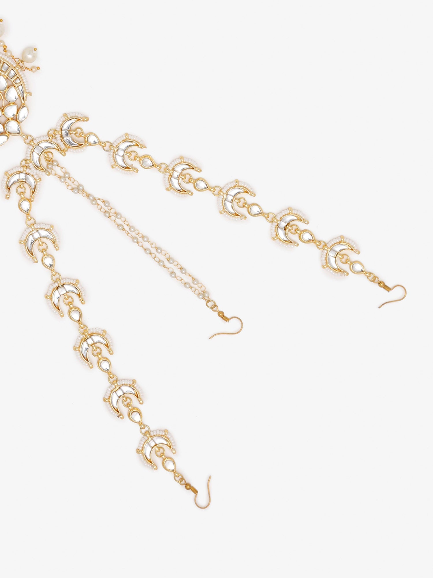 Gold-Plated White Kundan Matha Patti - Ruby Raang - Grab2buy
