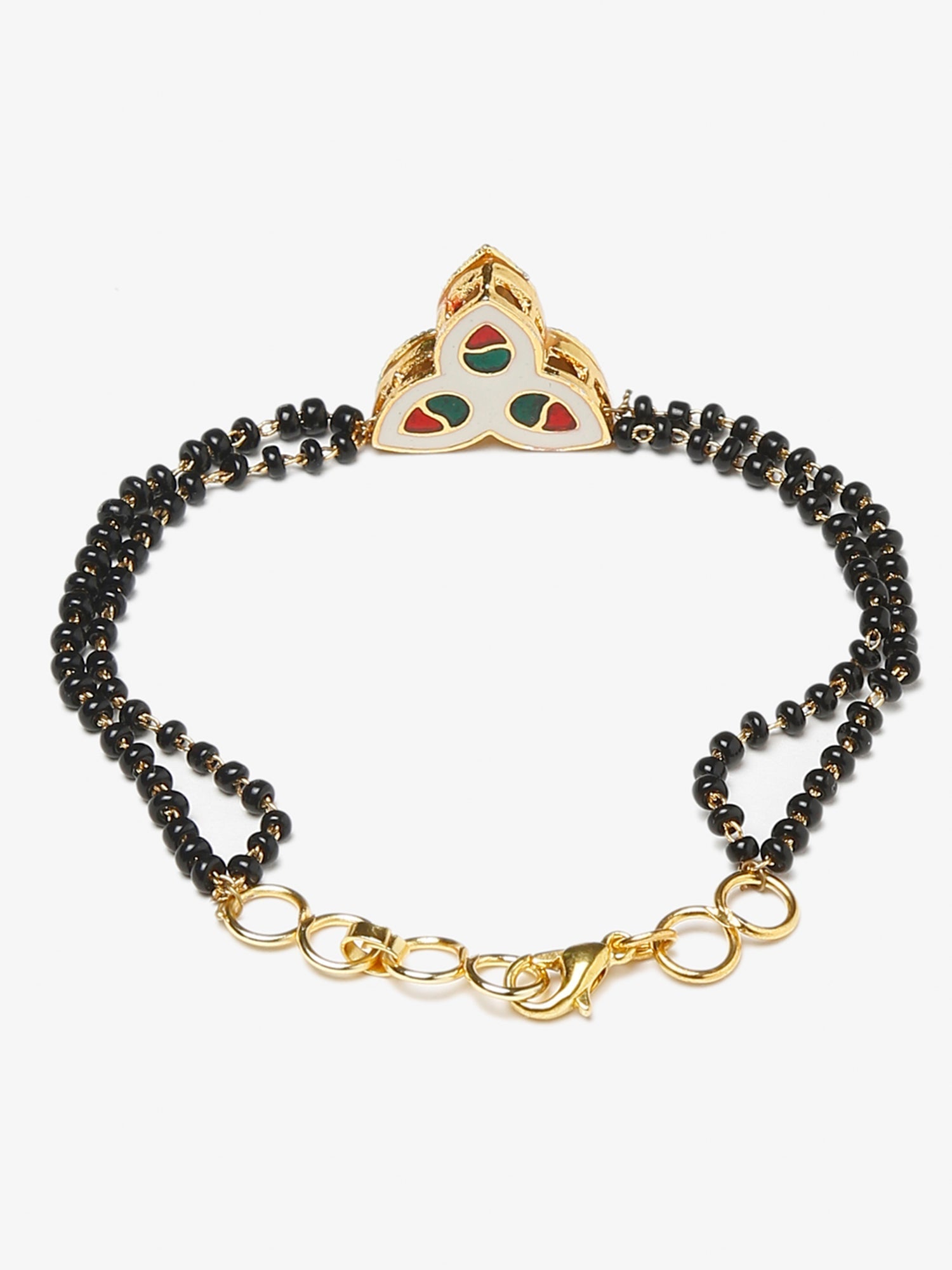 Women's Black Kundan Mangalsutra Bracelet - Ruby Raang - Grab2buy