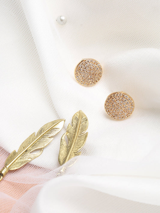 Rose Gold Contemporary Studs Earrings - Ruby Raang - Grab2buy