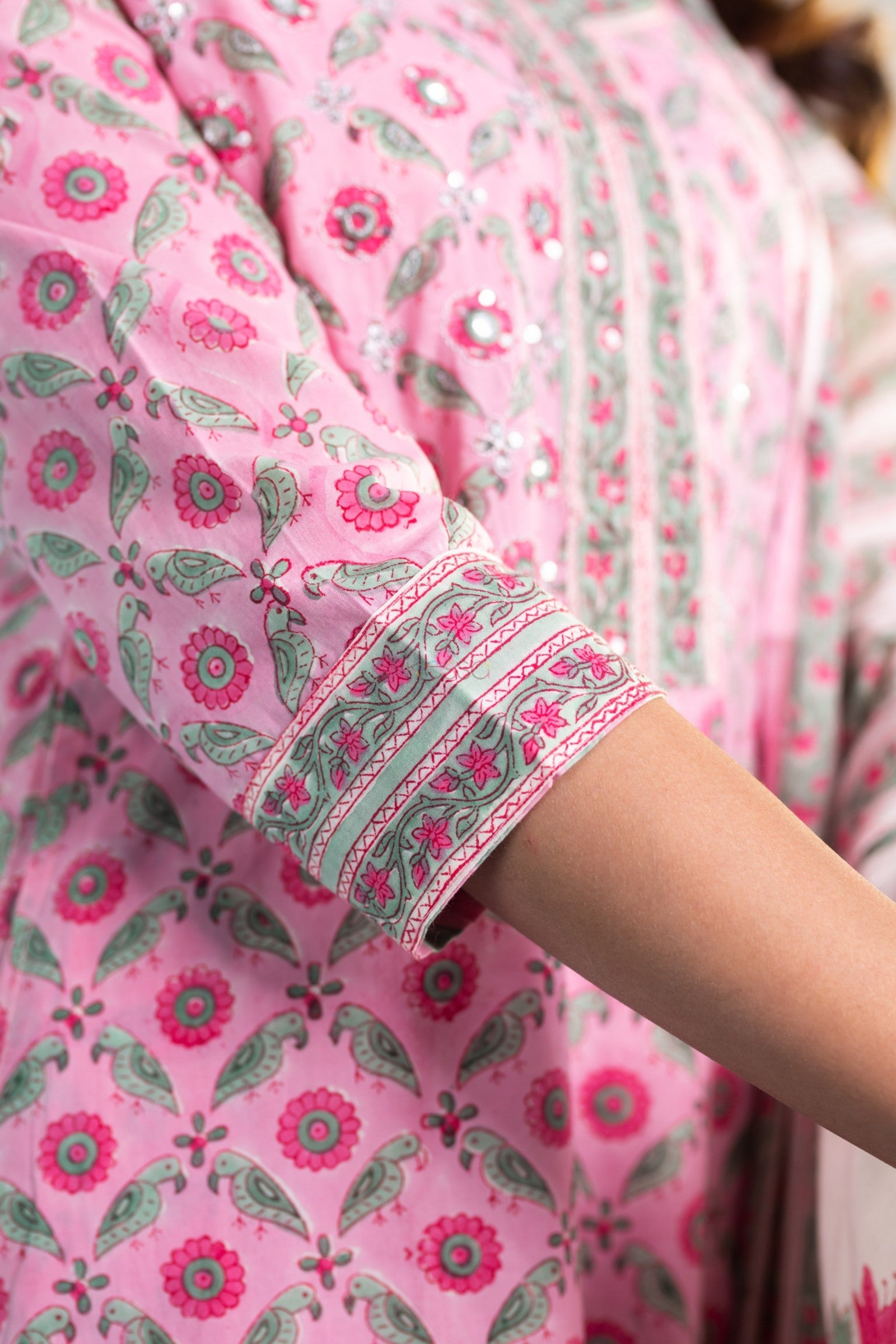 Malishka Womens Cotton Blend Kurta Pant Set With Dupatta - Pink - Grab2buy
