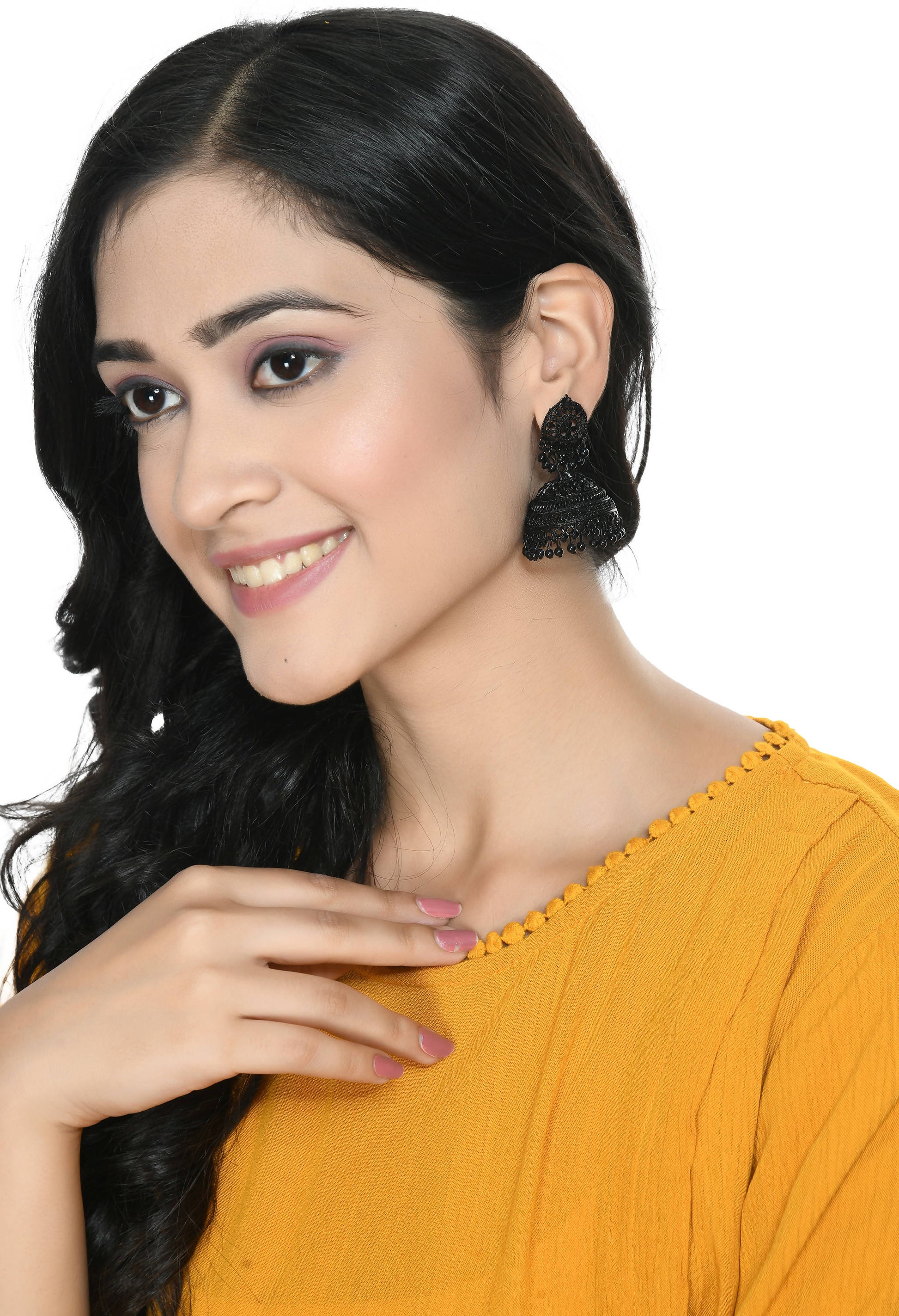 Mominos Fashion Johar Kamal Latest Design Black Color Jhumkas - Grab2buy