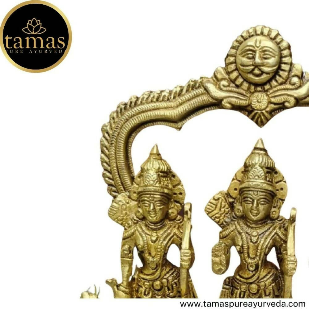 Tamas Brass Handcrafted Ram Darbar Shree Ram Ji Sita Laxman Hanuman Statue Idol - Grab2buy