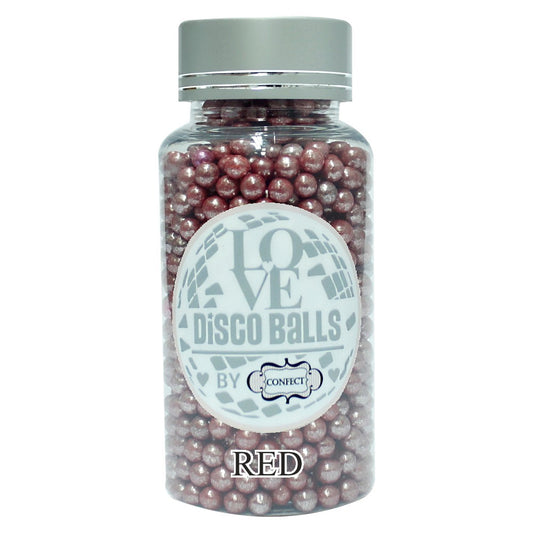 Confect Red Disco Balls Sprinkles 4 MM