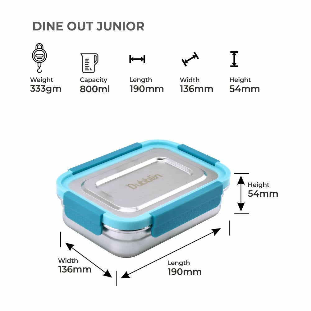 Dubblin Dineout Junior Stainless Steel Lunch Box - Grab2buy