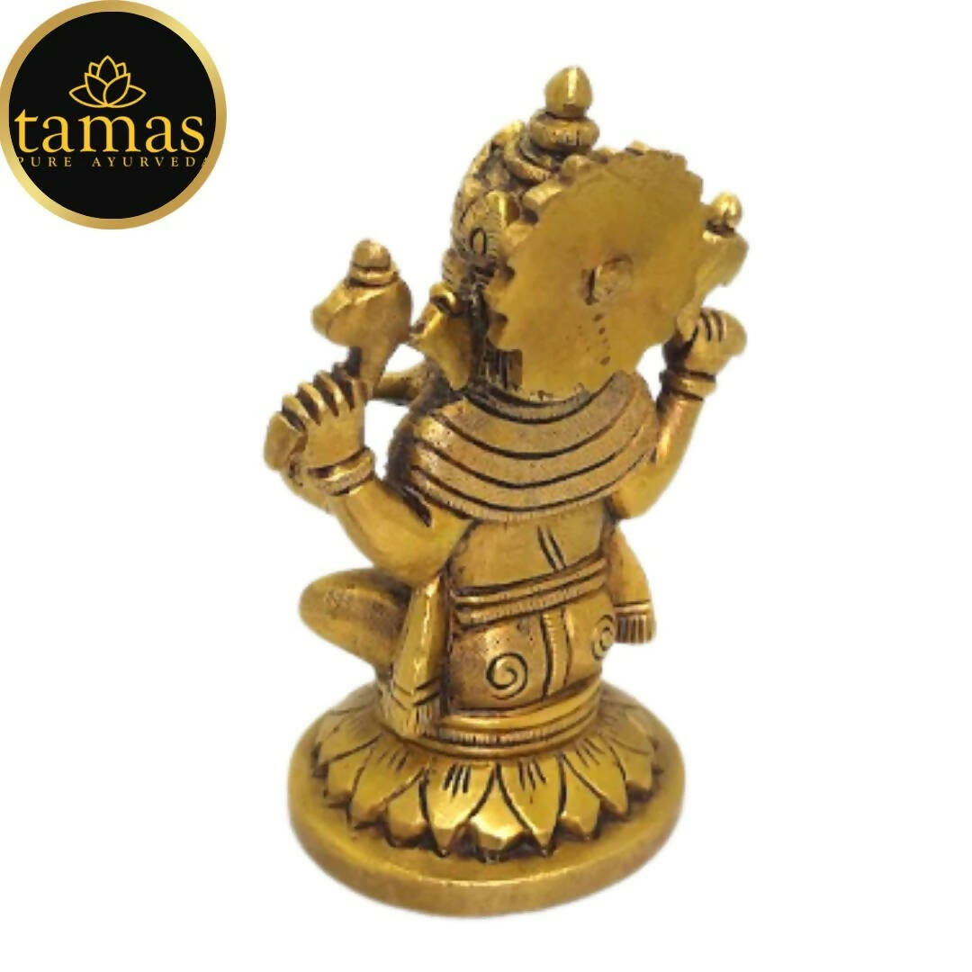 Tamas Brass Lord Ganesha Idol for Home & Office Temple (Golden) - Grab2buy