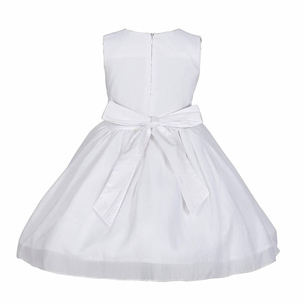 Asmaani Baby Girl's White Colour Satin A-Line Maxi Full Length Dress (AS-DRESS_22170) - Grab2buy