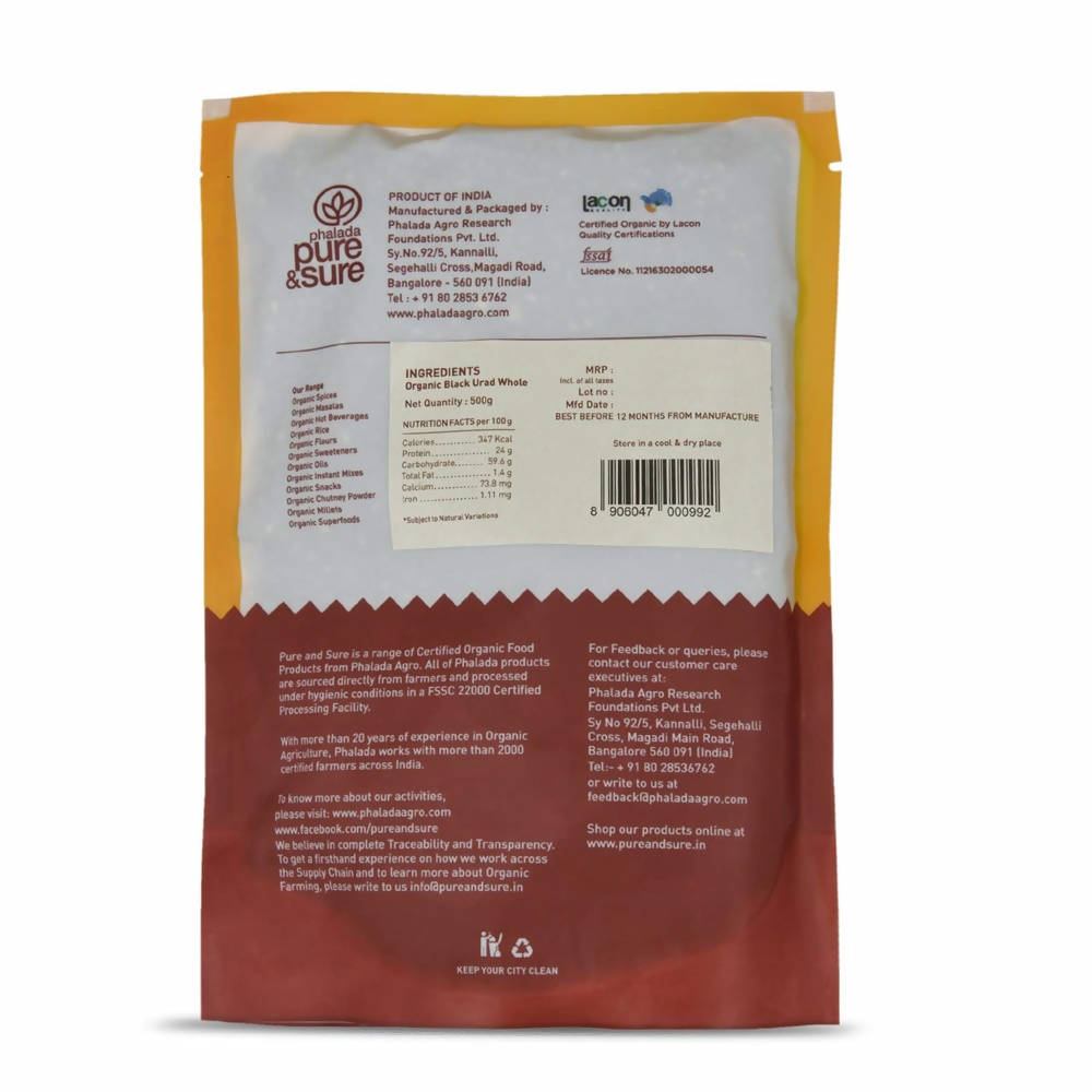 Pure & Sure Black Urad Dal Whole Organic Pulses uses