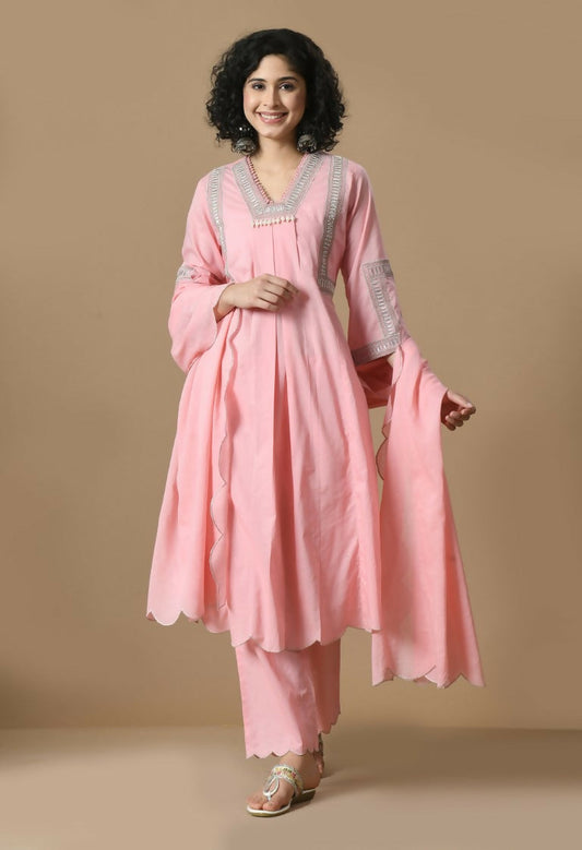 Joban Fashion Pink Cotton Kurta Set