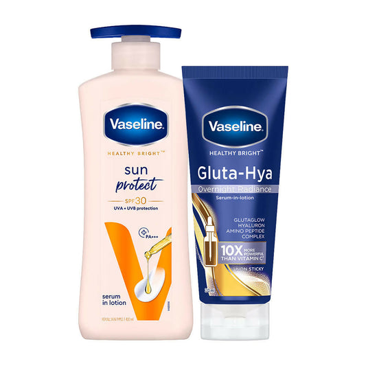 Vaseline Gluta Hya Overnight Radiance + Sun Protect SPF 30 Body Lotion Combo Grab2Buy Vaseline Grab2Buy