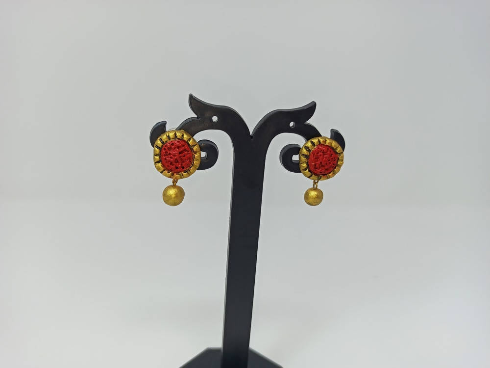 Terracotta Button Studs