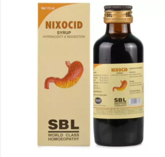 SBL Homeopathic Nixocid Syrup for Constipation and Gastritis 115ml for heartburn Indigestion Acidity