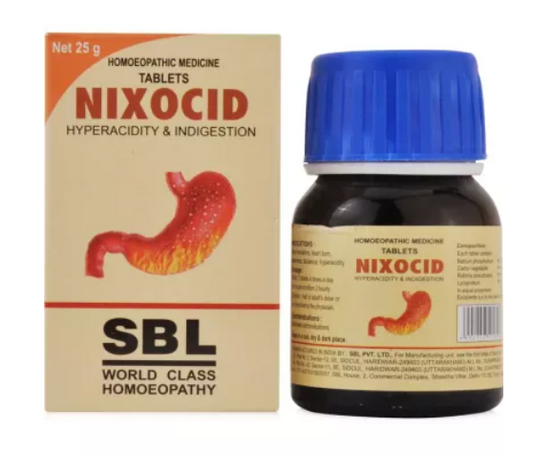 SBL Homeopathic Nixocid Tablet for Constipation and Gastritis 25g for Indigestion Acidity heartburn
