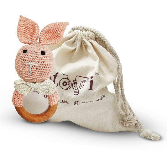 Matoyi Crochet Bunny Toy: Teether For Babies Grab2Buy Matoyi Grab2Buy