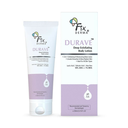 Fixderma Durave 10% AHA + 1% BHA Deep Exfoliating Body Lotion with Lactic & 1% Salicylic Acid Grab2Buy Fixderma Grab2Buy