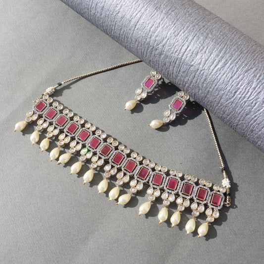 Advisha Polki Kundan Neckpiece - Wahe Jewels | Grab2Buy