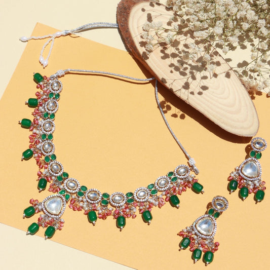 TASMIKA Polki Kundan Neckpiece - Wahe Jewels Noz2Toz