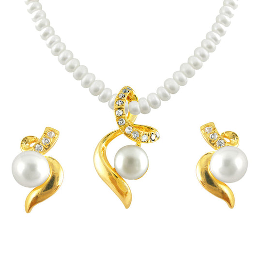 J Pearls Aabha Pearl Pendent Set - Real Pearl Jewelry - Grab2buy